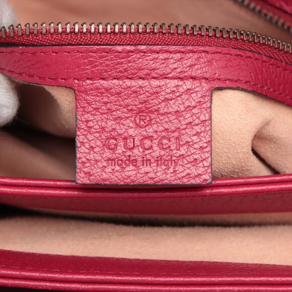 SOLD OUT ❌Gucci GG Supreme Queen margaret PVC & leather Shoulder bag Red 524356 - Picture 12 of 13